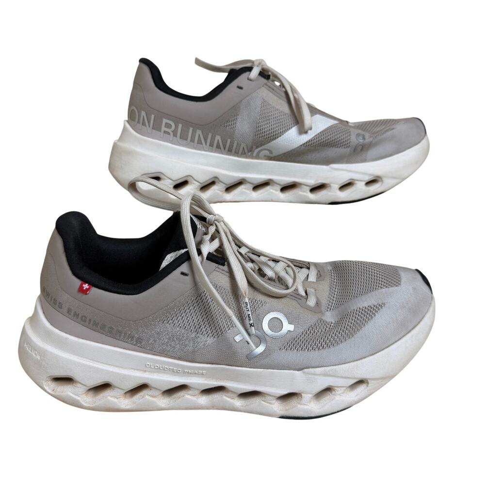 On Running Cloudsurfer Lightweight Cushioning Gray White Women Sz 6.5
